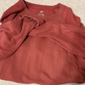 Aerie Burnt Orange Distressed Crewneck